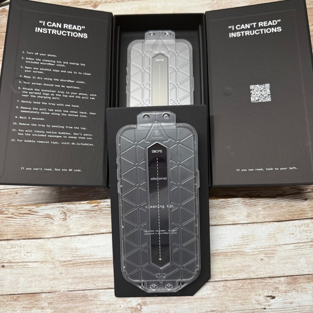dbrand Prism 2.0 Screen Protector iPhone 15 Pro Max Clear Installation Kit